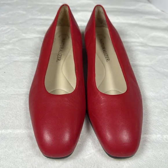 Naturalizer Women's Red Ballet Flats Shoes Leather Size 7.5 M