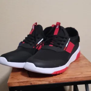 Nautica Black and Red Athletic Shoes