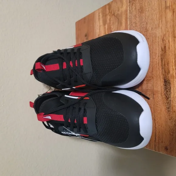 Nautica Black and Red Athletic Shoes