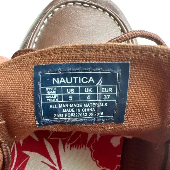 NAUTICA Youth Brown Leather Shoes, US5