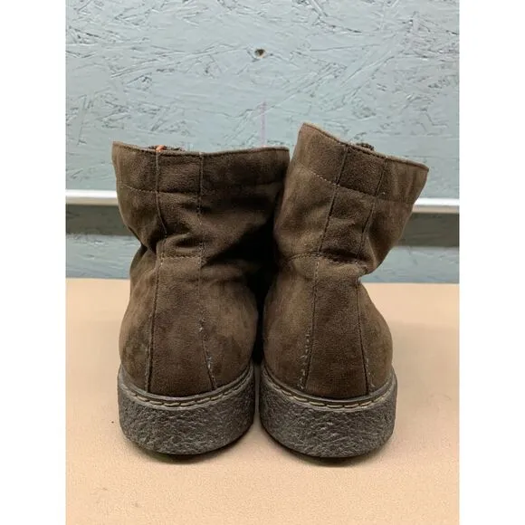 Nemanti Brown Suede Shearling-Lined Boots Men's Size 45‎ Made in Italy Boots