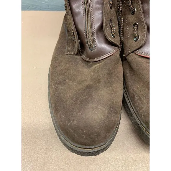 Nemanti Brown Suede Shearling-Lined Boots Men's Size 45‎ Made in Italy Boots