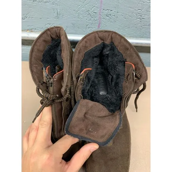 Nemanti Brown Suede Shearling-Lined Boots Men's Size 45‎ Made in Italy Boots