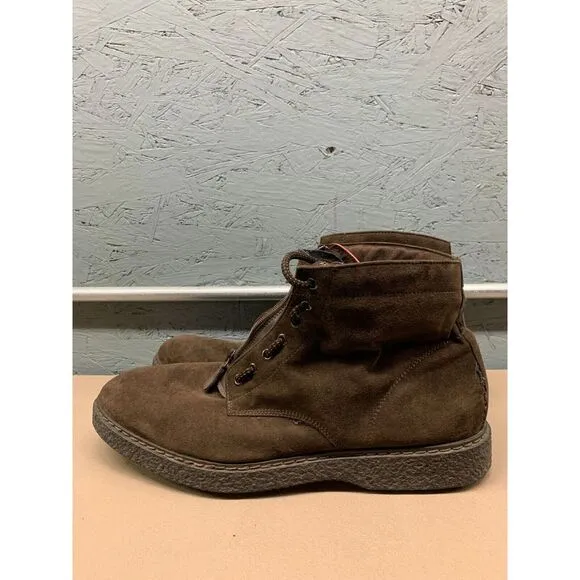 Nemanti Brown Suede Shearling-Lined Boots Men's Size 45‎ Made in Italy Boots