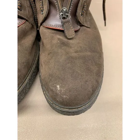 Nemanti Brown Suede Shearling-Lined Boots Men's Size 45‎ Made in Italy Boots