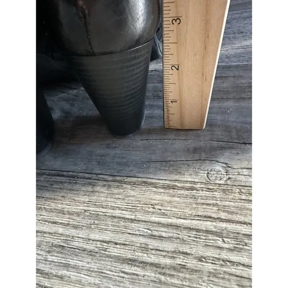 Nero Giardini Leather Ankle Boots Size 8.5/39EU Black Side Zipped 3” Heel