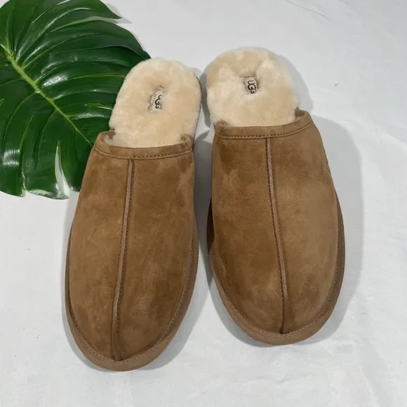 NEW $90 UGG [‎ Men size 18 US ] Scuff Slipper Shoes in Chestnut Suede