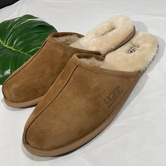 NEW $90 UGG [‎ Men size 18 US ] Scuff Slipper Shoes in Chestnut Suede