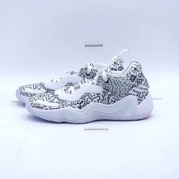 NEW adidas D.O.N. Issue 3 Basketball Shoe GY3775 White/Black/Vivid Red