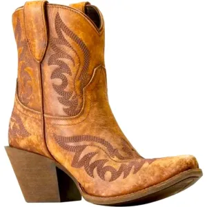 NEW ARIAT Womens Chandler Cowboy Boots Size 7.5C Ankle X-Toe  Mid Heel Brown