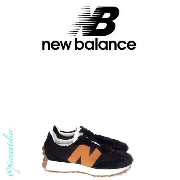 New Balance 327 Kids Sneakers - Black and Madras Orange PS327HN1, Kids Size 12