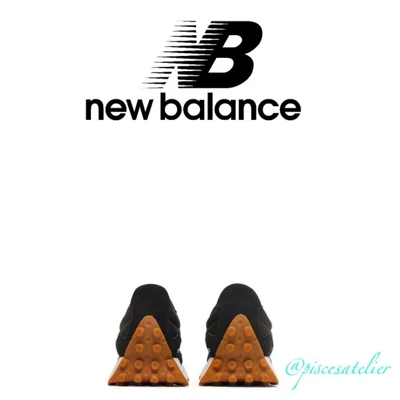 New Balance 327 Kids Sneakers - Black and Madras Orange PS327HN1, Kids Size 12