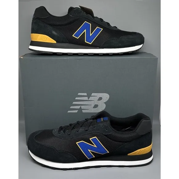 New Balance 515 Classic Black /Blue Running Shoes ML515HTB Men's Sz 17 NEW!