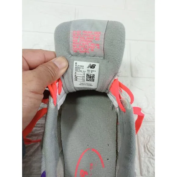 New Balance 515 V Classic Women Size 8 Running Shoes Gray Orange Purple WL515MS