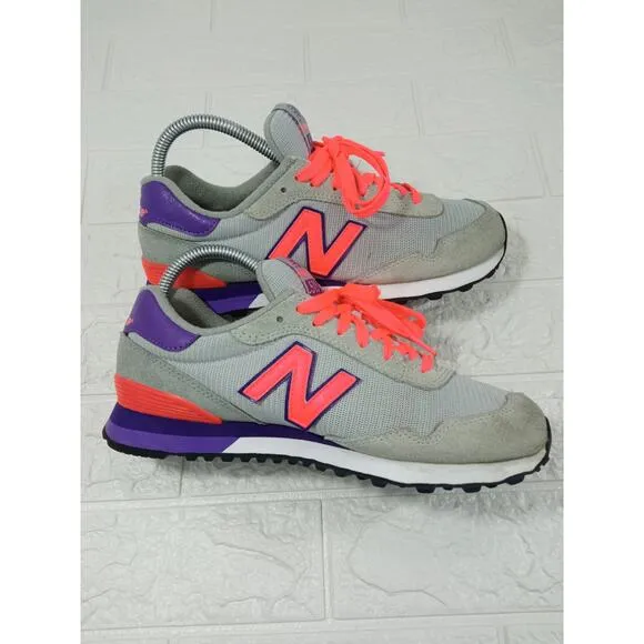 New Balance 515 V Classic Women Size 8 Running Shoes Gray Orange Purple WL515MS