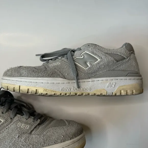 New Balance 550 Slate Gray Suede Sneakers