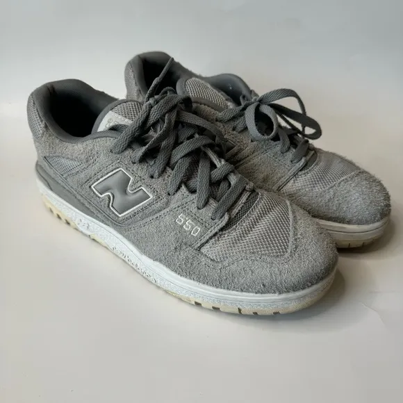 New Balance 550 Slate Gray Suede Sneakers