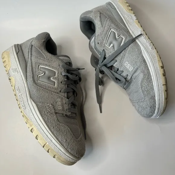 New Balance 550 Slate Gray Suede Sneakers
