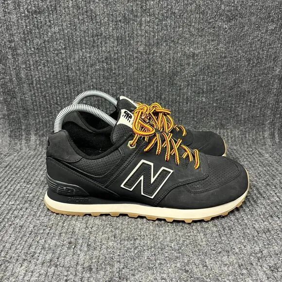 New Balance 574 Classic Black White Gum Trainers Shoes ML574HRD Mens 7.5 D