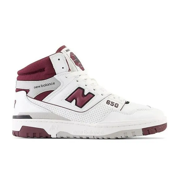 New Balance 650 Men's Size 8 Casual Shoes White Burgundy Grey BB650RCH New