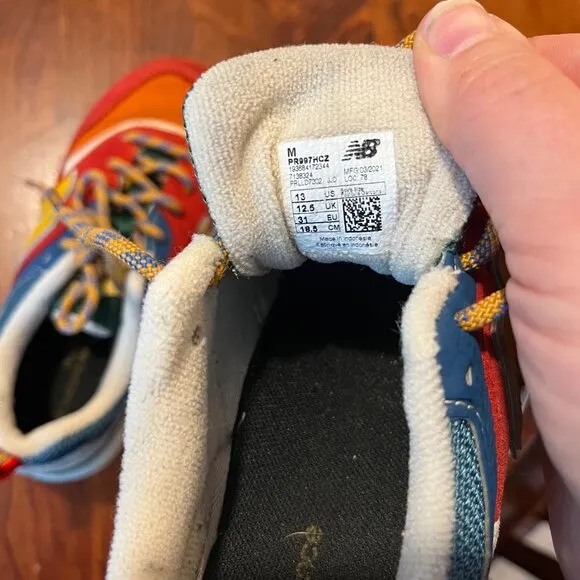 New Balance 997 Cordura Kids Sneakers Multicolor Blue/Red/Yellow Lace-Up Shoes S