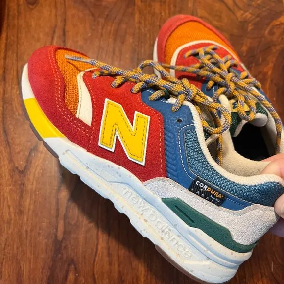 New Balance 997 Cordura Kids Sneakers Multicolor Blue/Red/Yellow Lace-Up Shoes S