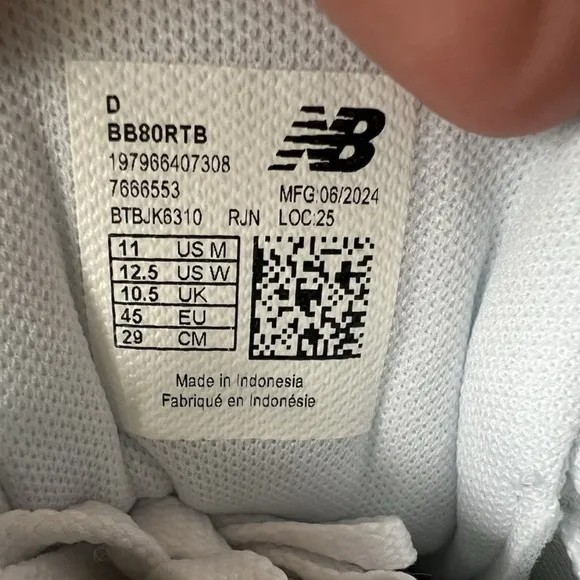 New Balance BB80 Men’s Sneakers BB80RTB White Red Shoes Sneaker Size 11
