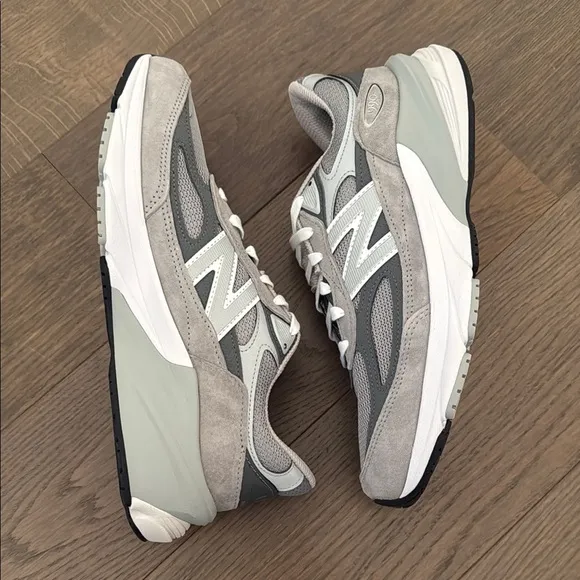 New Balance Gray and White Sneakers with Cushioned Midsole