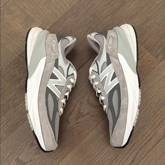 New Balance Gray and White Sneakers with Cushioned Midsole