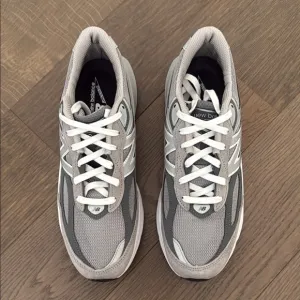 New Balance Gray and White Sneakers with Cushioned Midsole