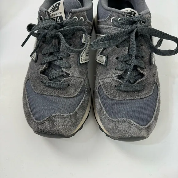New Balance Grey 574 Gray Suede Sneakers Tennis Shoes