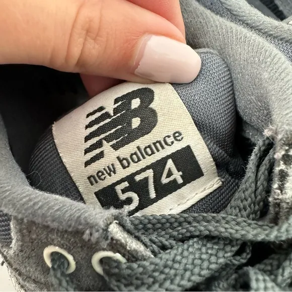 New Balance Grey 574 Gray Suede Sneakers Tennis Shoes