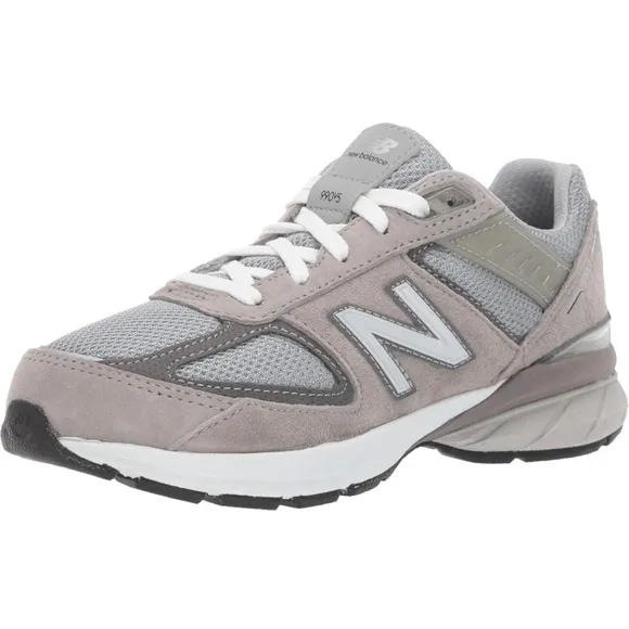 New Balance® Kids 990V5 Launch running shoes. Sneaker features a durable size 3