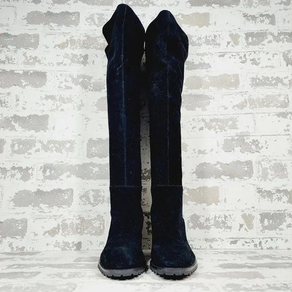 NEW Blondo Starla Waterproof Black Suede Knee High Boots i1003
