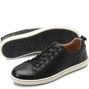 NEW BORN Men's Leather Allegheny Sport Casual Sneakers Black 462mn