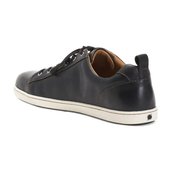 NEW BORN Men's Leather Allegheny Sport Casual Sneakers Black 462mn