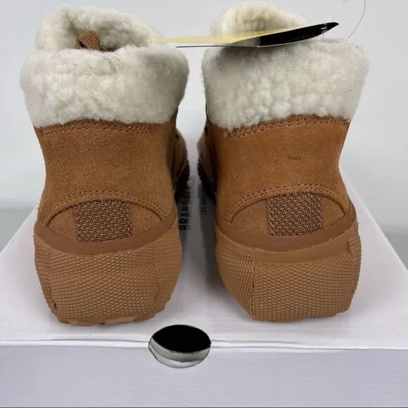 NEW Brandblack Natural Tan Leather Capo Faux Shearling Vibram Sneakers Size 6.5