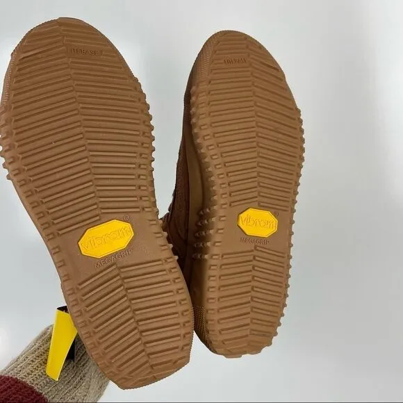NEW Brandblack Natural Tan Leather Capo Faux Shearling Vibram Sneakers Size 6.5