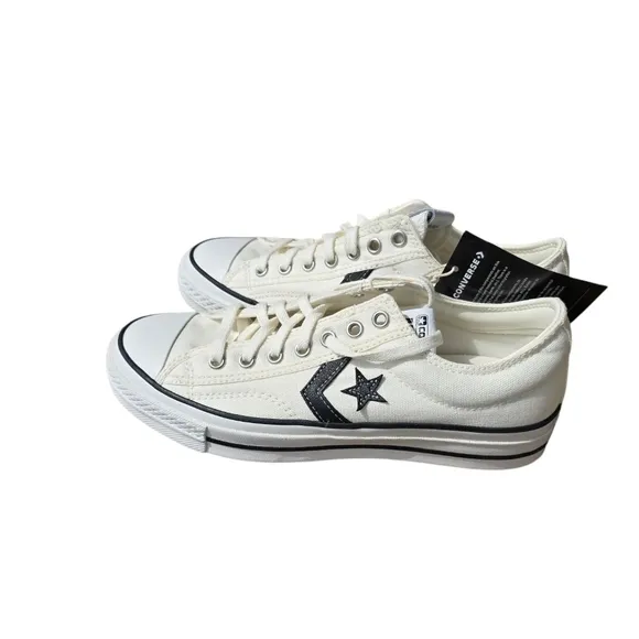 NEW Converse Star Player 76 Premium Canvas White Black Size Mens 7.5 Womens 8.5