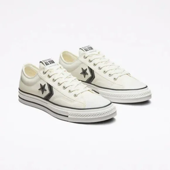 NEW Converse Star Player 76 Premium Canvas White Black Size Mens 7.5 Womens 8.5