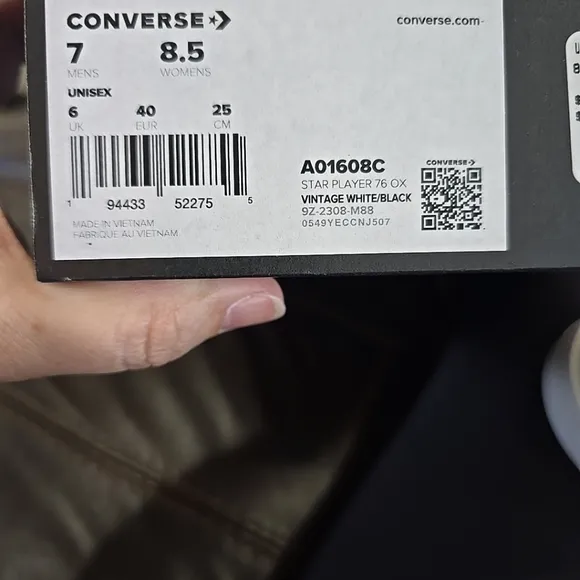 NEW Converse Star Player 76 Premium Canvas White Black Size Mens 7.5 Womens 8.5
