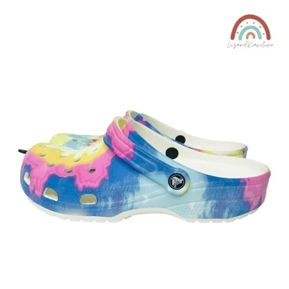 New! Crocs Classic Tie Dye Adult Clog Shoes Unisex