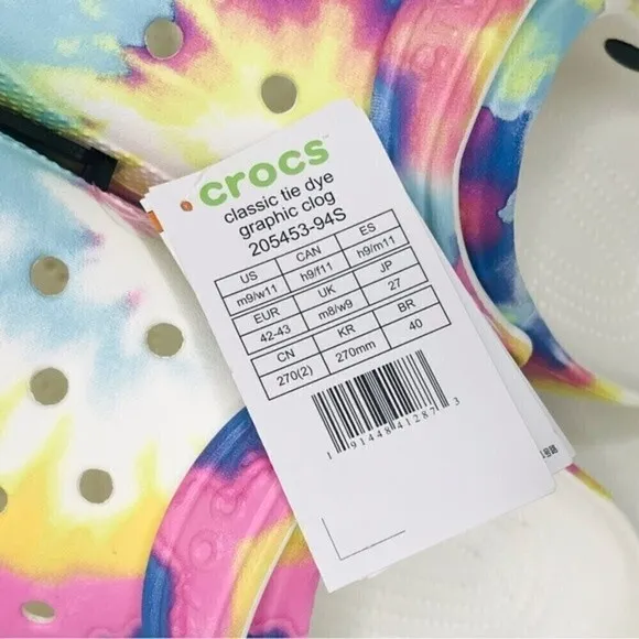 New! Crocs Classic Tie Dye Adult Clog Shoes Unisex