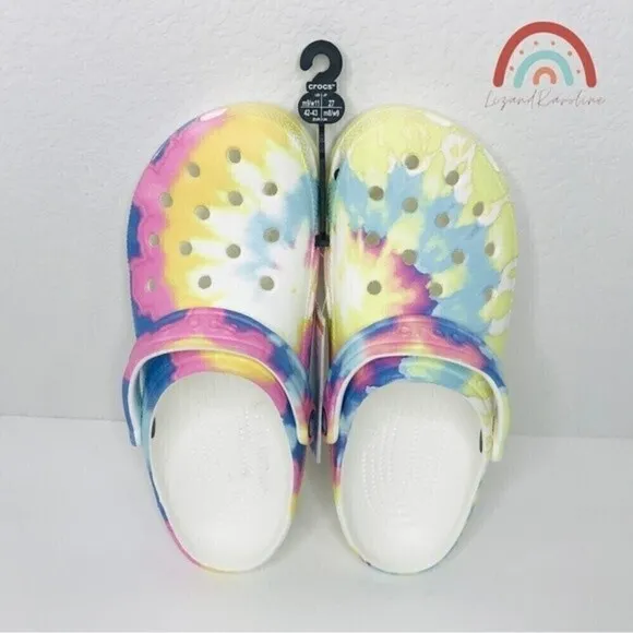 New! Crocs Classic Tie Dye Adult Clog Shoes Unisex
