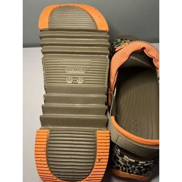 New Crocs Hiker Xscape Animal Sandal Clog Khaki Leopard Mens 12 Womens 14‎ Shoes