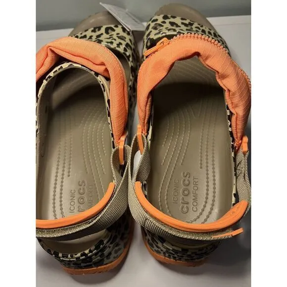 New Crocs Hiker Xscape Animal Sandal Clog Khaki Leopard Mens 12 Womens 14‎ Shoes