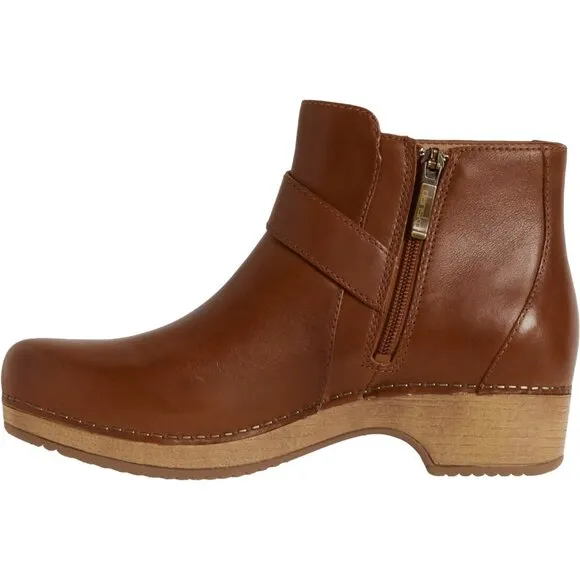NEW Dansko Brennan GENUINE LEATHER Ankle Bootie with Stylish Buckle zip up 252