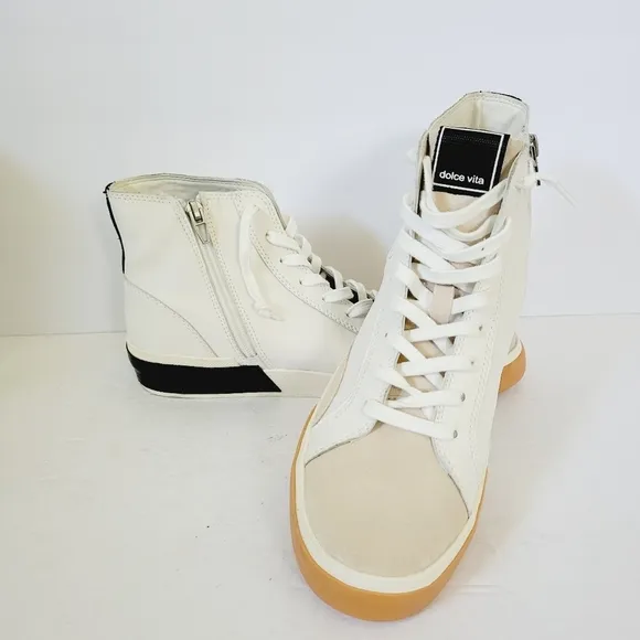 New Dolce Vita Zohara Ankle Zipper ,Lace Up Sneakers, Size 8,5