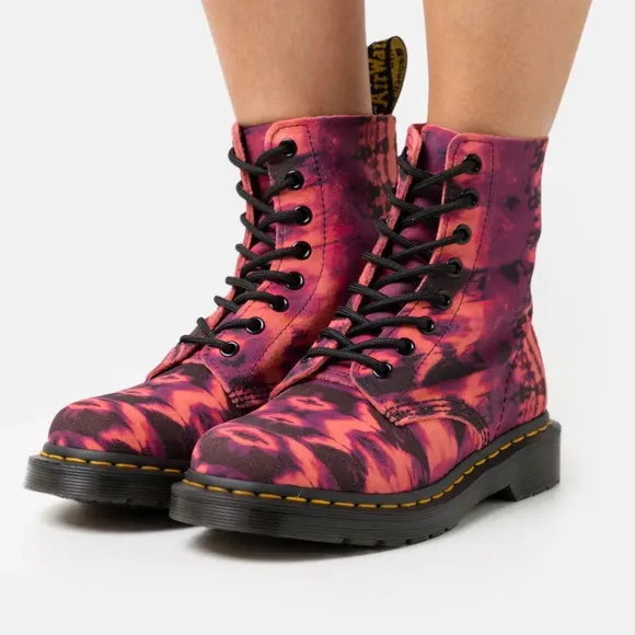 New Dr. Martens 1460 Pascal Tie Dye Suede Leather Lace up Boots