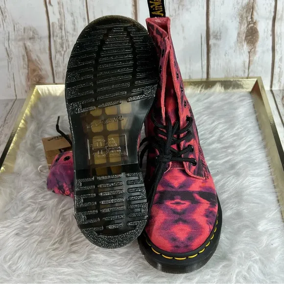 New Dr. Martens 1460 Pascal Tie Dye Suede Leather Lace up Boots